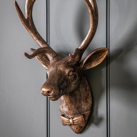 Dekoracja ścienna Sir Cameron Stag, brązowa, 270 x 170 x 465 mm