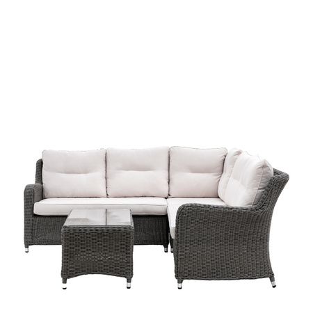 Zestaw ogrodowy narożny WINDSOR – sofa narożna + stolik, technorattan, 5 osób