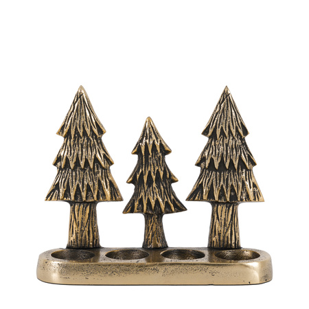 Xmas Tree Tealight Holder Gold 235x70x185mm