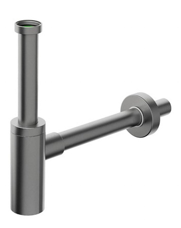 INOXMATER syfon umywalkowy 5/4", odpływ 32mm, stal nierdzewna/gun metal