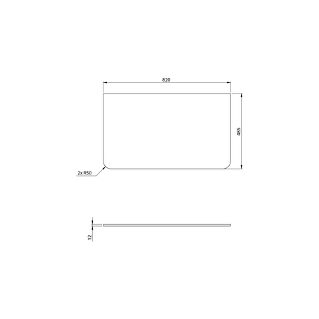 PREMIO blat kompaktowy HPL 82x1,2x48,5cm, czarny mat