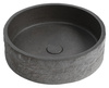 ISPIR betonowa umywalka z odpływem, 40cm, czarny granit