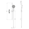 Zestaw prysznicow, uchwyt przesuwny 700mm, chrome