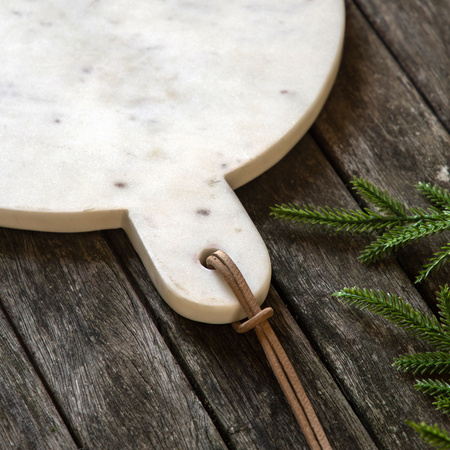 Novi Round Cheese Board White Marble 330x250x15mm