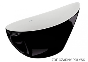 Wanna  wolnostojąca 180x80 ZOE CZARNA połysk*