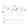 Umywalka podwójna z obudową 1200x270x550 mm, stal nierdzewna mat