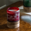 Starry Glass Candle Jar Red 85x85x130mm