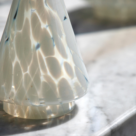 White Confetti Glass Tree Decoration 100x100x150mm