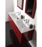 MITRA 120 zestaw łazienkowy, umywalka podwójna, bordo