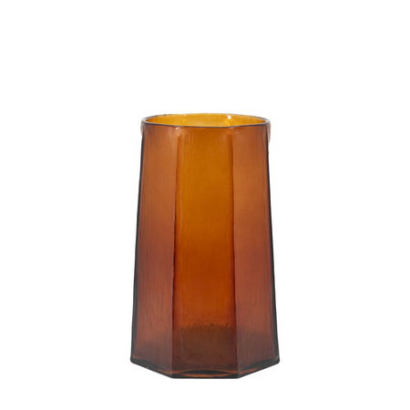 Organic Faceted Hurricane Amber H260mm