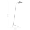 Lampa podłogowa CRANE-F1 czarna 160 cm