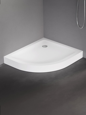 Brodzik MILD LEWY akrylowy półokrągły 80x90x11,5 biały