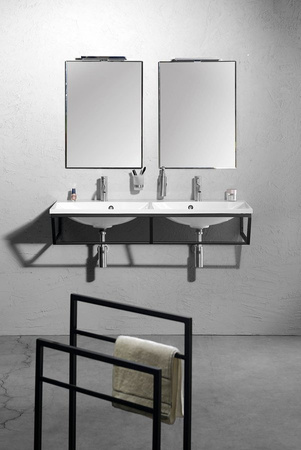 MARIA umywalka podwójna kompozytowa 120x46cm, biała