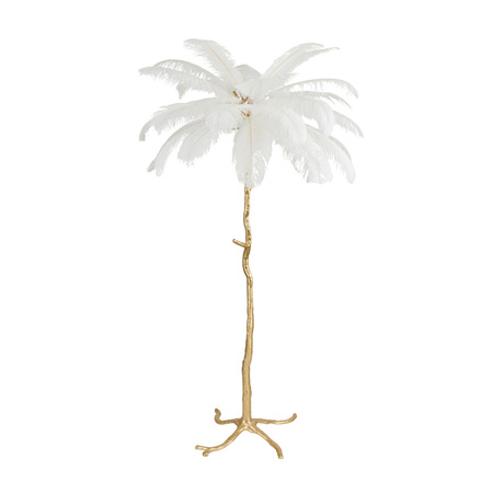 Lampa podłogowa EMU 170 cm - pióra białe