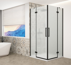 TRINITY BLACK kabina prysznicowa 1100x900mm, wejście z rogu, szkło matowe