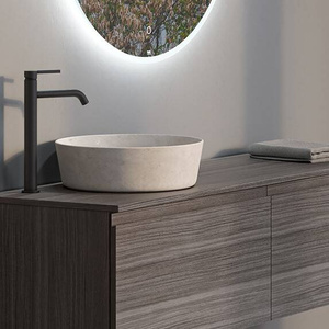 RAK Ceramics SKIN Umywalka slim nablatowa okrągła 42 cm Blush Concrete - Efekt kamienia