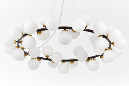 NOWOCZESNA LAMPA WISZĄCA CZARNO-MOSIĘŻNA MARSIADA W40
