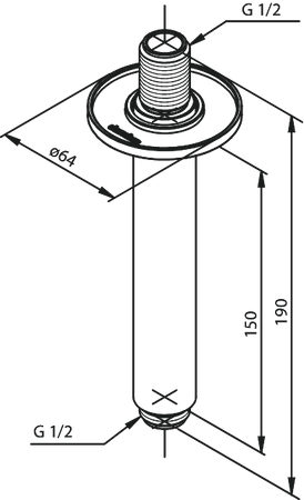 Ramię deszczownicy sufitowe szczotkowany mosiądz pvd