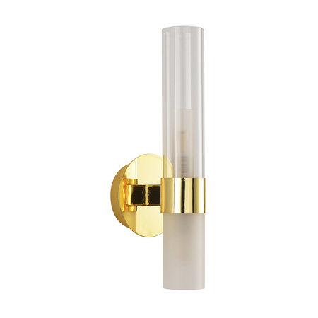 Lampa ścienna CANDELA 31 cm- kinkiet szlany, złota tuba