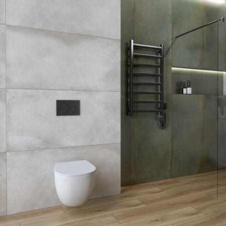 Grzejnik łazienkowy elektryczny Lungo Black 1320 z grzałką Black