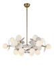 Lampa wisząca CHIC-6, 90 cm - biało złota nowoczesna lampa do salonu