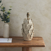 Layered Leaf Table Lamp Base Ivory Crackle Large
