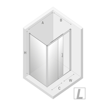 KABINA PRIME PROSTOKĄTNA PRZYŚCIENNA L 110x100x200 CZYSTE 6mm ACTIVE SHIELD