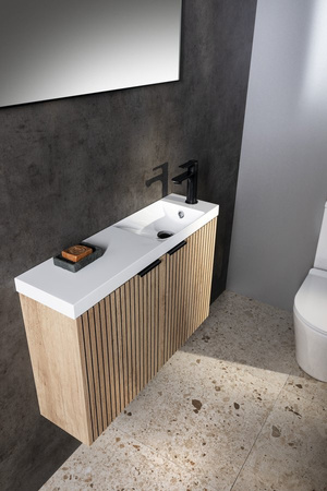 LATUS X szafka umywalkowa 39,4x50x22cm, dąb Alabama listwa