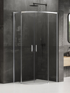 Kabina prysznicowa PRIME  2D półokrągła R55 80x80x200 szkło czyste 6mm Active Shield 2.0