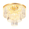 Plafon sufitowy SPLENDORE 50 cm - złoty, kryształowy glamour