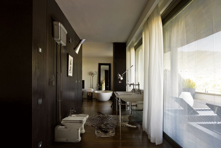 WALDORF podpora podwójnej umywalki 150 cm z półką szklaną, chrom