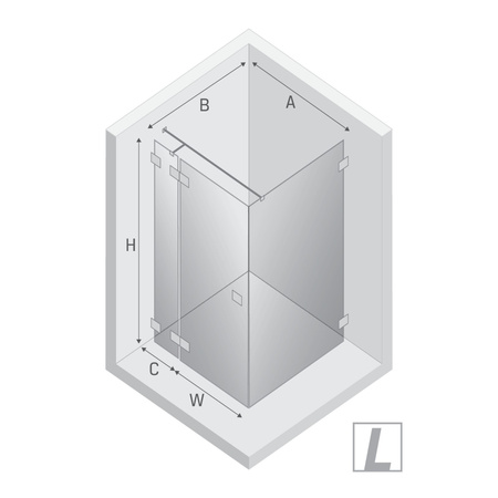 NZ4 Kabina prysznicowa EVENTA BLACK CHROME PLUS 1D prostokątna L 150x90x200 szkło czyste 8mm Active Shield 2.0