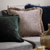 Cut Velvet Fringe Cushion Silver 500x500mm