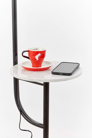 LAMPA STOJĄCA PODŁOGOWA CZARNO-BIAŁA MADEO