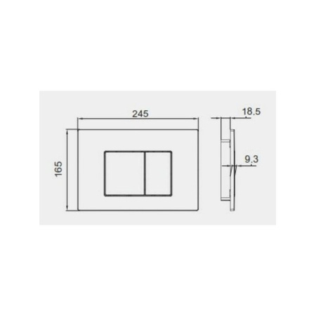 Neofix Przycisk D1 biały prostokąt