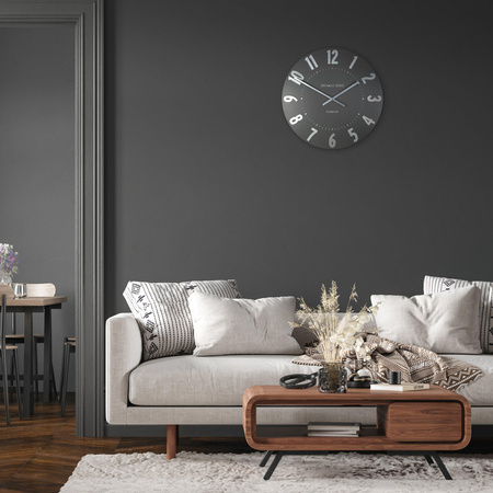 Mulberry Wall Clock Graphite Silver 20in