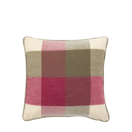 Dursley Check Cush Cranberry&Olive 450x450mm