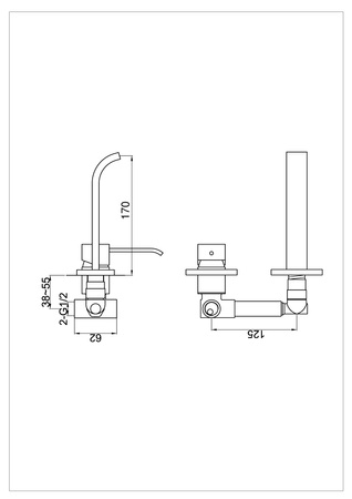 AXIS Chrom Podtynkowa bateria umywalkowa 17cm