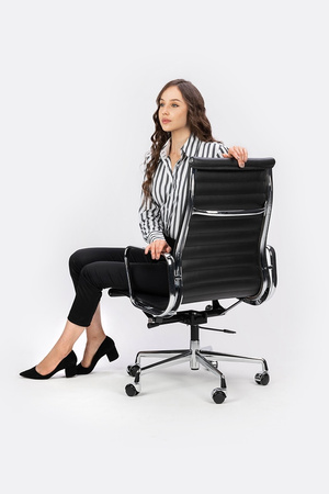 Fotel biurowy AERON PRESTIGE PLUS chrom  - skóra naturalna, aluminium