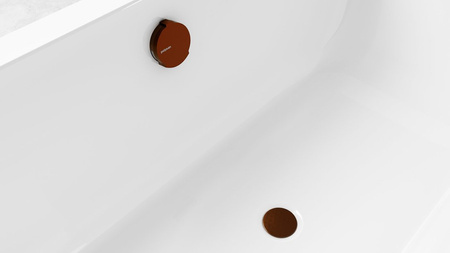 Zestaw odpływowy z napełnianiem, dł. 1200mm, korek automatyczny 72mm, miedź mat