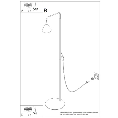 Lampa podłogowa NOX beżowa