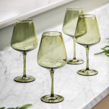 Wine Glass Smokey Green (4pk) 94x94x210mm