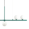 Lampa wisząca MODERNO 80 cm -szmaragdowa z białymi kloszami