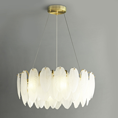 Lampa wisząca PIUMA 60 cm – biała, okrągła oprawa sufitowa