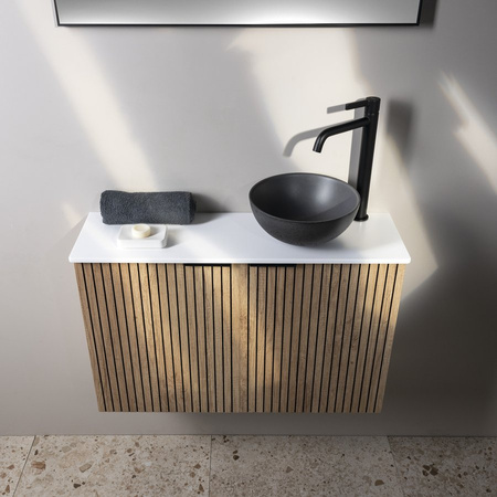 LATUS X szafka umywalkowa 39,4x50x22cm, dąb Alabama listwa