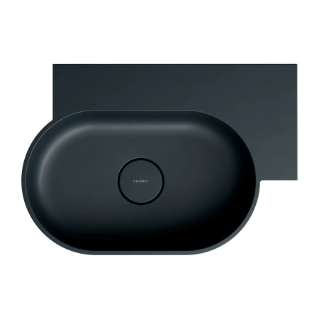 OVO M+ umywalka nablatowa/wisząca - prawa, 55 x 38 cm, black lava mat