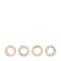 Novi Napkin Rings Set of 4 Beige Marble 58x58x20mm