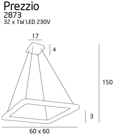 PREZZIO SQUARE lampa wisząca