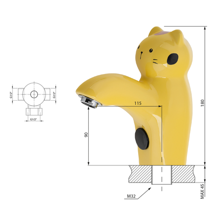 Ceramiczna bateria sensorowa 6V DC (4xAA), kat, żółta
