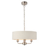 Highclere 3 Pendant Lght Chrome&Natural 350-1200mm